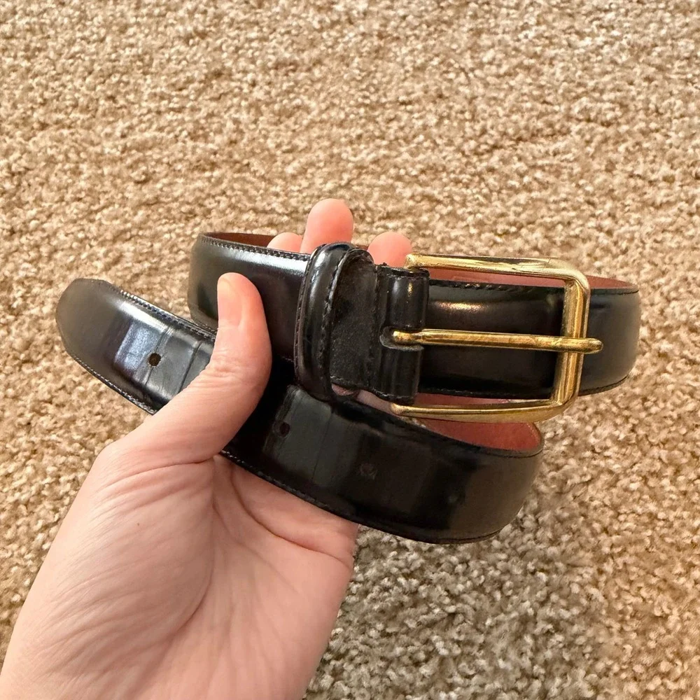 Vintage Coach belt cowhide leather black 38